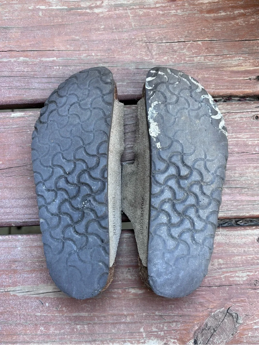 Birkenstock Arizona Suede Two-Strap Sandals — Olive/Gray 37